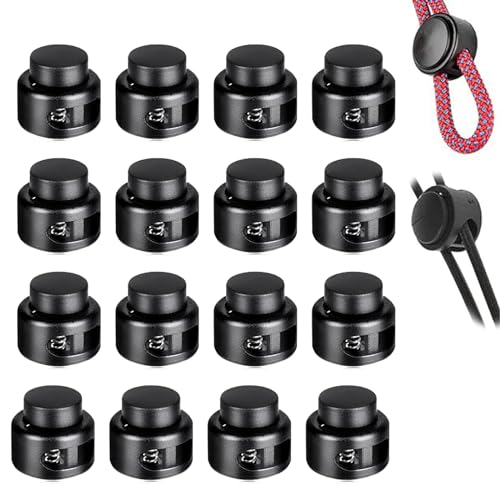 Kordelstopper 16 Stück Kordelstopper 2 Loch Kordelklemme Kordelstopper Schnürsenkel für Bis 55 mm Kordelzug-Taschen Kleidung Rucksäcke Gummikordel Stopper Schiebeverschluss-KnöPfe von LEOEASIY