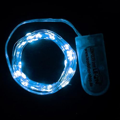 Mini LED Lichterkette Blau mit Batterie 2 Meter 20 LEDs Kupferkabel Wasserdicht Draht Klein Dekoration Weihnachten Halloween Drahtlichterkette für Innen DIY Hochzeit von LEON FOLIEN