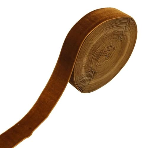 (10 Meter/Rolle) 25 mm Samtband, weihnachtliche Spitzenbänder, Großhandel, Geschenkverpackung, Dekoration, handgefertigt, Weihnachtsfeier-Dekoration, Kaffeebraun, 25 mm von LEPIZ