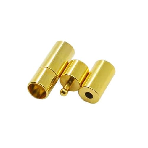 10 Stück/Los Kordelarmbänder Halsketten Verbinder Magnetverschlüsse Metallendkappen für runde Lederzubehörteile für DIY-Schmuckzubehör-Gold-2,5 mm x 10 Stück von LEPIZ