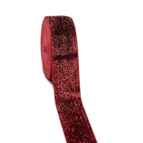 10 Yards 9–38 mm Glitzer-Samtband, Hochzeits- und Party-Dekoration, handgefertigtes Band zum Verpacken von Haarschleifen, DIY-Weihnachtsband, rot von LEPIZ