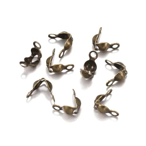 100–200 Stück Verbinder-Verschlussbeschlag 4 x 7 mm Kugelkette Kalotte Endcrimps Perlenverbinder-Komponenten für DIY-Schmuckherstellung Zubehör-Antike Bronze-200 Stück von LEPIZ