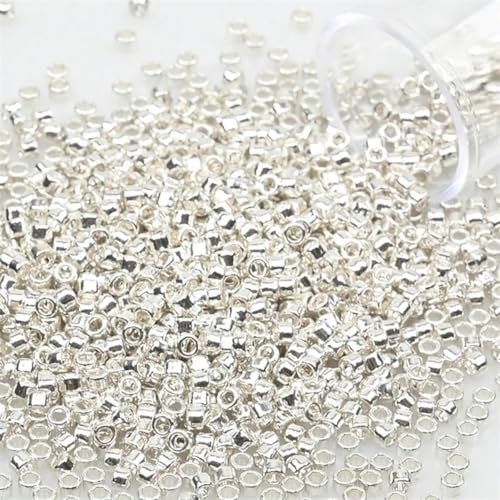 1200 Stück/Röhre, metallische Rocailles-Perlen, gleichmäßige Stickerei, Glas-Rocailles-Perlen-Anhänger zur Schmuckherstellung, DIY-Zubehör, PZ707, 2 mm, 1200 Stück, Röhre von LEPIZ