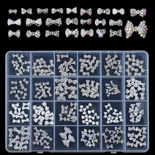 1Box glänzende AB-Diamanten, Nail Art-Strasssteine, Kristallglas-Edelsteine, Box mit 21 Gittern, Nagelanhänger in gemischter Größe, DIY-Nageldekoration-SP02 von LEPIZ