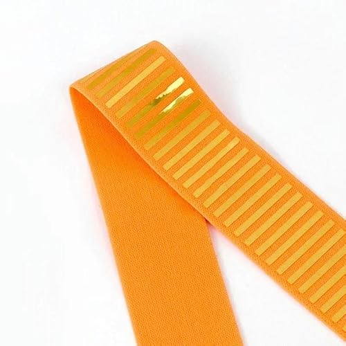 2/5 Jahre, 15–50 mm, Pailletten, elastische Bänder zum Nähen von Kleidungsstücken, Hosen, reflektierendes Stretch-Gummiband, Gürtel, Elastizitätsband, Federband, OrangeGold, von LEPIZ