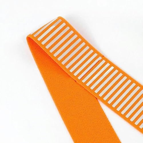 2/5 Jahre 15–50 mm Pailletten-Gummibänder zum Nähen von Kleidungsstücken und Hosen, reflektierendes Stretch-Gummiband, Gürtel, Elastizitätsband, Federband, Orange/Silber, 38 von LEPIZ