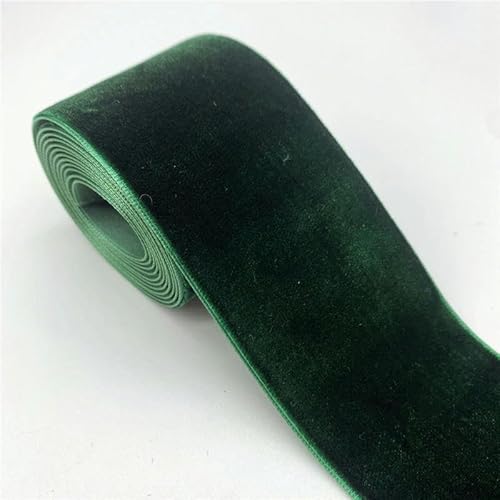 2 Yards/Lot 50 mm Samtband, handgefertigt, für Hochzeitsfeier, Dekorationsband zum Verpacken, DIY-Haarschleife, Nähstoff, Dunkelgrün von LEPIZ