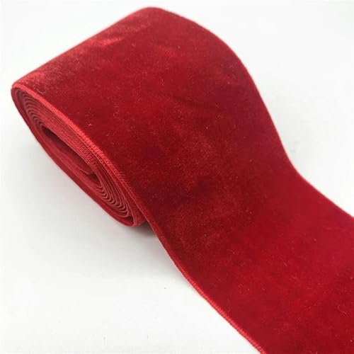 2 Yards/Lot 50 mm Samtband, handgefertigt, für Hochzeitsfeier, Dekorationsband zum Verpacken, DIY-Haarschleife, Nähstoff, Rot von LEPIZ