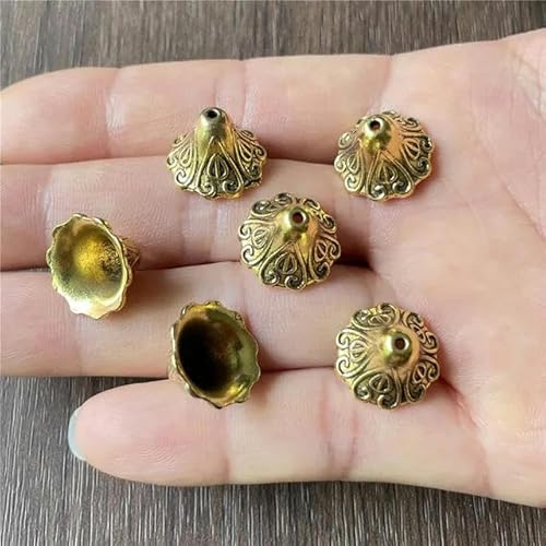 20 Stück 10 x 16 mm Zinklegierung 3-farbige Perlenkappen-Abstandshalter-Anschluss DIY Quaste Halskette Schmuck Bastelzubehör-Gold von LEPIZ