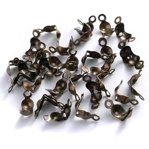 200 Stück/Los Kugelketten-Crimp-Endverbinder Perlenspitzen Enden Muschelknotenabdeckung zur Schmuckherstellung Armband Halskette-Bronze-4 x 8 mm von LEPIZ