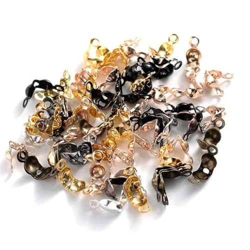 200 Stück/Lot Kugelketten-Crimp-Endverbinder Perlenspitzen Enden Clamshell-Knotenabdeckung zur Schmuckherstellung für Armbänder und Halsketten-Mix-4 x 8 mm von LEPIZ