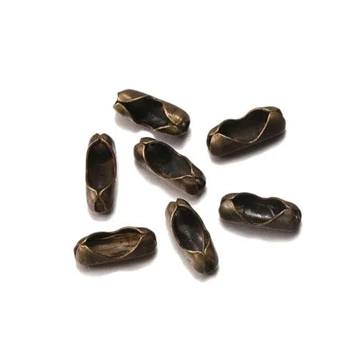 200 Stück 2,4/3,2/4/4,5 mm Gold/Kugelketten-Verbinderverschlüsse Endperlen Crimp-Tonzubehör zur Schmuckherstellung-Antikbronze-2,0 mm von LEPIZ