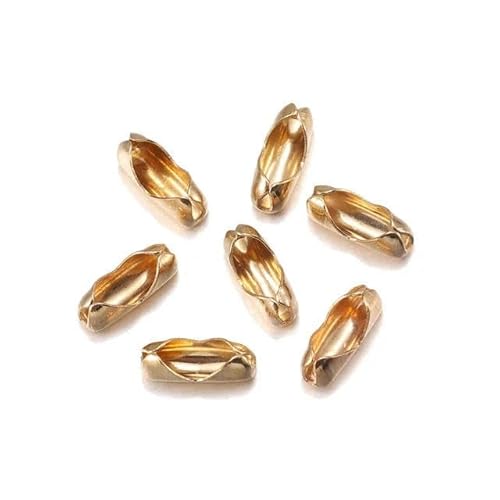 200 Stück 2,4/3,2/4/4,5 mm Gold/Kugelketten-Verbinderverschlüsse Endperlen Crimpton-Zubehör zur Schmuckherstellung-KC Gold-1,5 mm von LEPIZ