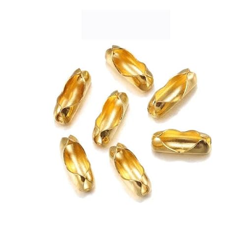 200 Stück 2,4/3,2/4/4,5 mm Gold/Kugelketten-Verbindungsverschlüsse, Endperlen, Crimp-Ton-Zubehör zur Schmuckherstellung-Gold-2,4,0 mm von LEPIZ