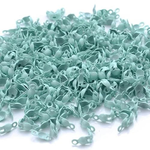 200 Stück gemischte Kugelketten-Crimp-Endverbinder, Perlenspitzen, Faden, Kordel, Endknoten, Abdeckungsverschluss für die Herstellung von DIY-Schmuck, Armbänder, Halsketten, Minzgrün von LEPIZ