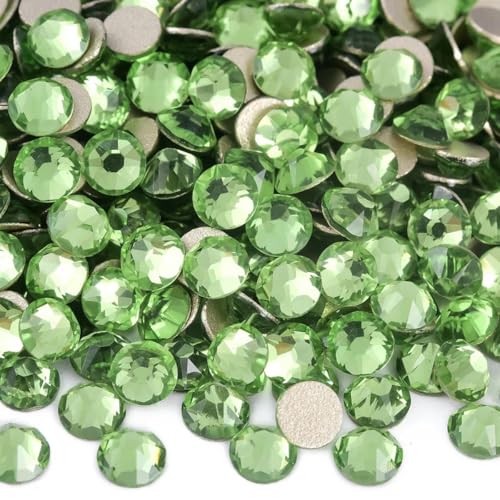 2088-Lt.peridot-SS20-1440PCS Nail Art Strasssteine Nicht Hotfix Funkelnde Kristalle 16 Schnittseiten für Nail Art Kleid von LEPIZ