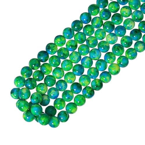 240 Stück 10 mm mehrfarbige Glasperlen mit Sprenkeln für die Herstellung von DIY-Armbändern und Armreifen. 111 verschiedene Farben zur Auswahl-108-10 mm von LEPIZ