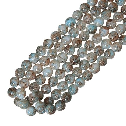 240 Stück 10 mm mehrfarbige Glasperlen mit Sprenkeln für die Herstellung von DIY-Armbändern und Armreifen. 111 verschiedene Farben zur Auswahl-85-10 mm von LEPIZ