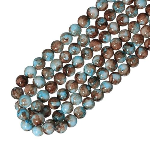 240 Stück 10 mm mehrfarbige Glasperlen mit Sprenkeln für die Herstellung von DIY-Armbändern und Armreifen. 111 verschiedene Farben zur Auswahl-88-10 mm von LEPIZ