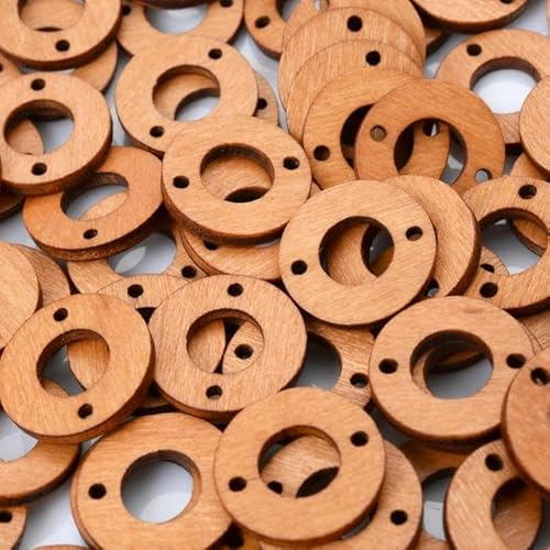 30 Stück/Lot 18 mm flache, runde Perlen, Charms, geometrische Holzperlen zur Herstellung von Halsketten, Anhängern, Ohrringverbindern, Schmuckzubehör, orange von LEPIZ