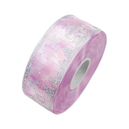 38 mm Hologramm-Satinband mit Farbverlauf „Starshine Amusement Park“ in Silber, 9,1–22,8 m von LEPIZ