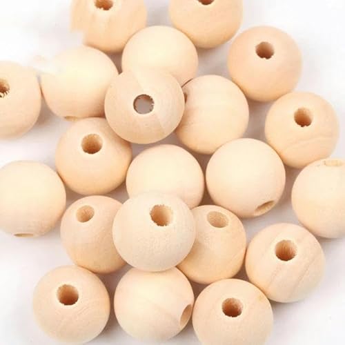 4–50 mm natürliche Holzperlen, rund, Abstandshalter, Holzperlen, Bleikugeln, Charms zur Schmuckherstellung, DIY, handgefertigtes Zubehör, 1–1000 Stück, 15 mm, 60 Stück von LEPIZ