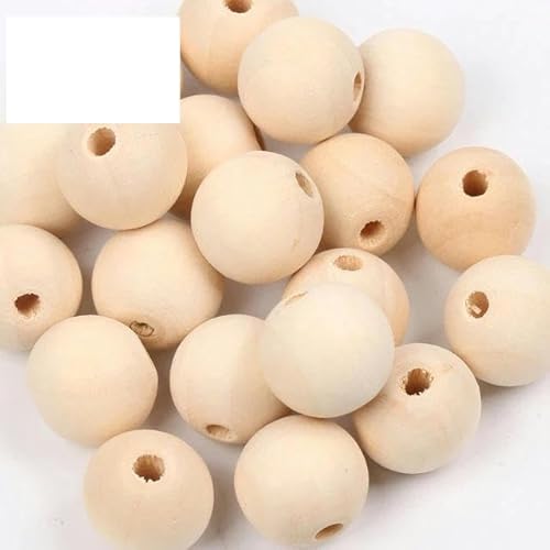 4–50 mm natürliche Holzperlen, rund, Abstandshalter, Holzperlen, Bleikugeln, Charms zur Schmuckherstellung, DIY, handgefertigtes Zubehör, 1–1000 Stück, 16 mm, 40 Stück von LEPIZ