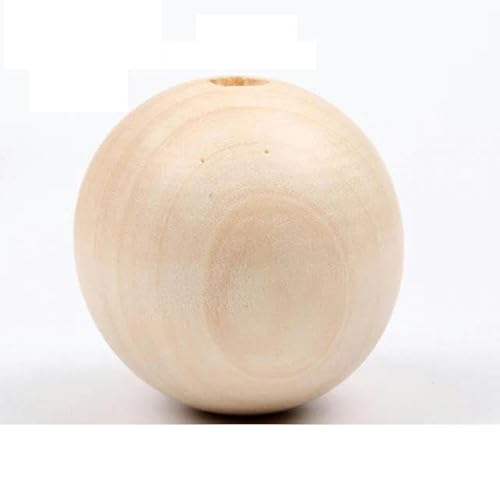 4–50 mm natürliche Holzperlen, rund, Abstandshalter, Holzperlen, Bleikugeln, Charms zur Schmuckherstellung, DIY, handgefertigtes Zubehör, 1–1000 Stück, 50 mm, 1 Stück von LEPIZ