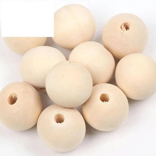 4–50 mm natürliche Holzperlen, runde Abstandshalter, Holzperlen, Bleikugeln, Charms zur Schmuckherstellung, DIY, handgefertigtes Zubehör, 1–1000 Stück, 18 mm, 40 Stück von LEPIZ