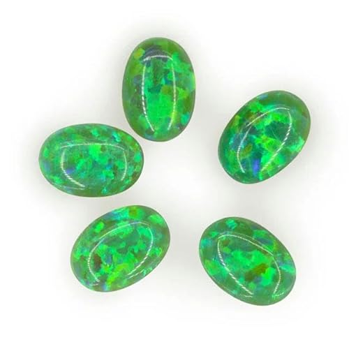 4 x 6 mm – 7 x 9 m Opal, lose, im Labor hergestellte Edelsteine, ovale Form, flache Basis, Cabochon, Opalsteine, Halbedelsteine, Perlen für Schmuck – 0P11 – 4 x 6 mm, 1 Stück von LEPIZ