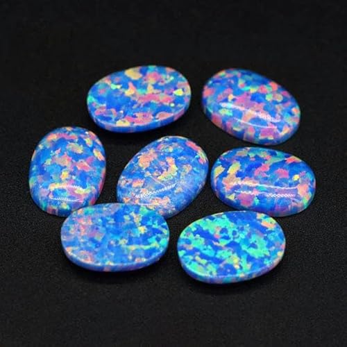 4 x 6 mm – 7 x 9 m Opal, lose, im Labor hergestellte Edelsteine, ovale Form, flache Basis, Cabochon, Opalsteine, Halbedelsteine, Perlen für Schmuck – 5B – 4 x 6 mm, 1 Stück von LEPIZ