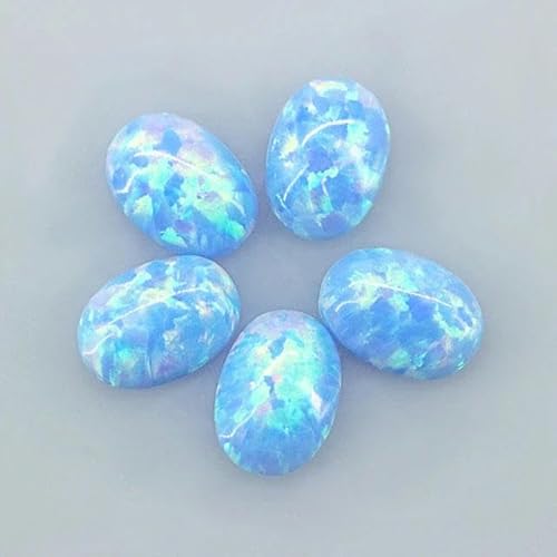 4 x 6 mm – 7 x 9 m Opal, lose, im Labor hergestellte Edelsteine, ovale Form, flache Basis, Cabochon, Opalsteine, Halbedelsteine, Perlen für Schmuck – 6B – 5 x 7 mm, 1 Stück von LEPIZ