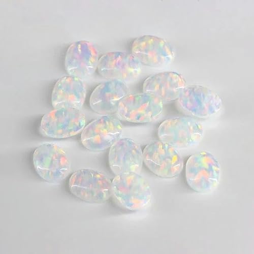 4 x 6 mm – 7 x 9 m Opal, lose, im Labor hergestellte Edelsteine, ovale Form, flache Basis, Cabochon, Opalsteine, Halbedelsteine, Perlen für Schmuck – FI06 – 4 x 6 mm, 10 Stück von LEPIZ