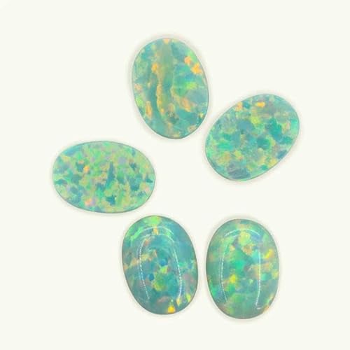 4 x 6 mm – 7 x 9 m Opal, lose, im Labor hergestellte Edelsteine, ovale Form, flache Basis, Cabochon, Opalsteine, Halbedelsteine, Perlen für Schmuck – OP03 – 4 x 6 mm, 10 Stück von LEPIZ