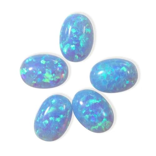 4 x 6 mm – 7 x 9 m Opal, lose, im Labor hergestellte Edelsteine, ovale Form, flache Basis, Cabochon, Opalsteine, Halbedelsteine, Perlen für Schmuck – OP06 – 4 x 6 mm, 10 Stück von LEPIZ