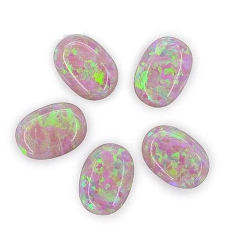 4 x 6 mm – 7 x 9 m Opal, lose, im Labor hergestellte Edelsteine, ovale Form, flache Basis, Cabochon, Opalsteine, Halbedelsteine, Perlen für Schmuck – OP08 – 4 x 6 mm, 10 Stück von LEPIZ