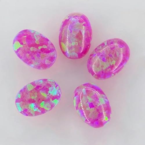 4 x 6 mm – 7 x 9 m Opal, lose, im Labor hergestellte Edelsteine, ovale Form, flache Basis, Cabochon, Opalsteine, Halbedelsteine, Perlen für Schmuck – OP09 – 4 x 6 mm, 10 Stück von LEPIZ