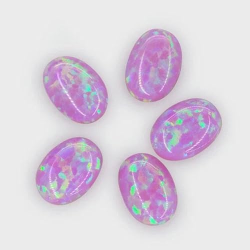 4 x 6 mm – 7 x 9 m Opal, lose, im Labor hergestellte Edelsteine, ovale Form, flache Basis, Cabochon, Opalsteine, Halbedelsteine, Perlen für Schmuck – OP10 – 6 x 8 mm, 10 Stück von LEPIZ