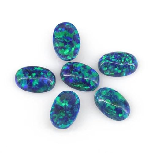 4 x 6 mm – 7 x 9 m Opal, lose, im Labor hergestellte Edelsteine, ovale Form, flache Basis, Cabochon, Opalsteine, Halbedelsteine, Perlen für Schmuck – OP13 – 4 x 6 mm, 10 Stück von LEPIZ