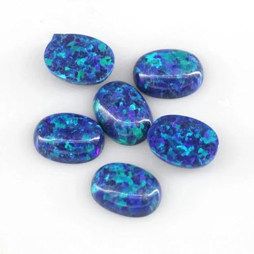 4 x 6 mm – 7 x 9 m Opal, lose, im Labor hergestellte Edelsteine, ovale Form, flache Basis, Cabochon, Opalsteine, Halbedelsteine, Perlen für Schmuck – OP14 – 4 x 6 mm, 10 Stück von LEPIZ