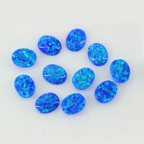 4 x 6 mm – 7 x 9 m Opal, lose, im Labor hergestellte Edelsteine, ovale Form, flache Basis, Cabochon, Opalsteine, Halbedelsteine, Perlen für Schmuck – OP27 – 4 x 6 mm, 10 Stück von LEPIZ