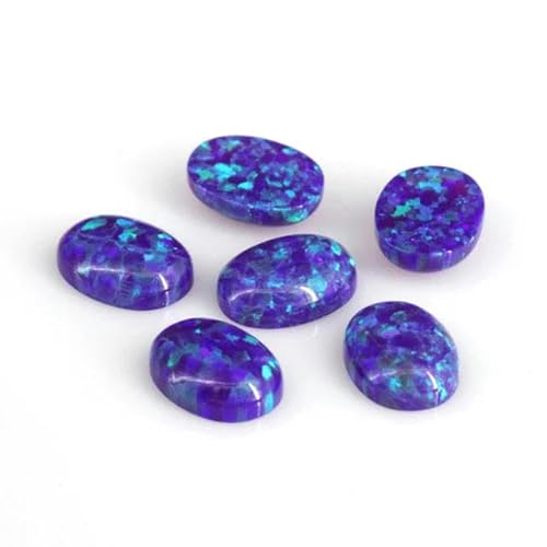 4 x 6 mm – 7 x 9 m Opal, lose, im Labor hergestellte Edelsteine, ovale Form, flache Basis, Cabochon, Opalsteine, Halbedelsteine, Perlen für Schmuck – OP52 – 4 x 6 mm, 10 Stück von LEPIZ