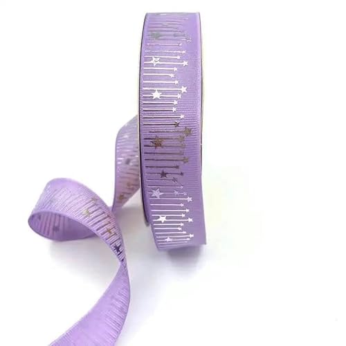 45,7 m, 25 mm, Silberfolie, Sternschnuppen, Ripsband, Stern zum Verpacken von Geschenken, Heimdekoration, handgefertigtes DIY-Material für Haarschleifen, 430 lt Orchidee, 25 m von LEPIZ