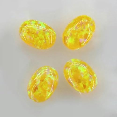 4x6mm-7x9m Opal lose im Labor hergestellte Edelsteine ovale Form flache Basis Cabochon Opalsteine Halbedelsteine Perlen für Schmuck-OP28-4x6mm 1Stk von LEPIZ