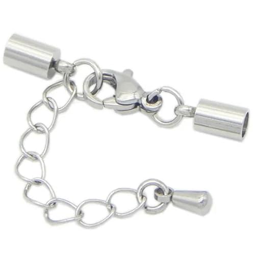 5 Stück Armbandverschlüsse Endkappe 1,2/2,2/2,6/4/5/6 mm Edelstahl Verbinder Karabinerverschlüsse Hakenverschlüsse für Lederband DIY-1–1,2 mm Loch von LEPIZ