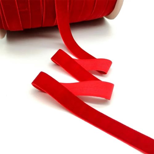 5 Yards 6–50 mm schwarzes rotes Samtband, handgefertigt, Geschenkband für Haarschleifen, Hochzeitsfeier-Dekoration, DIY-Rot-10 mm breit von LEPIZ