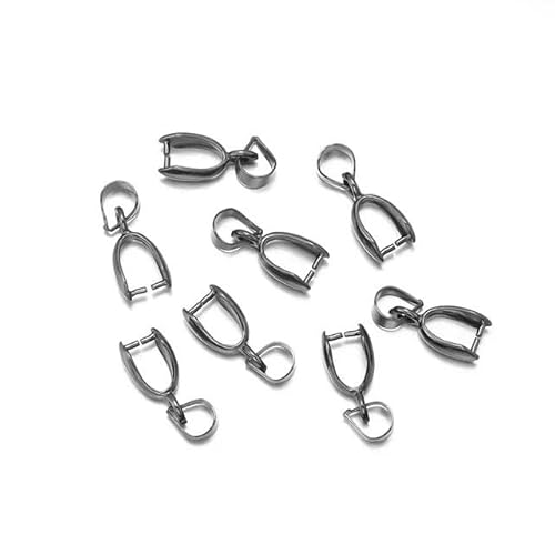 50 Stück/Lot Charm-Anhänger Verschlüsse Hakenclip Bügelverbinder Melonensamen Schnalle Kupfer Charm Bügelperlen Zubehör zur Schmuckherstellung-Gun Black-6x17mm von LEPIZ