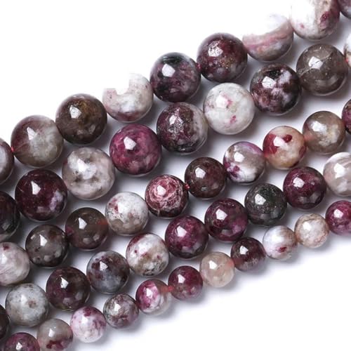 5A Qualität Naturstein Blaue Tigerauge Perle Runde lose Perle 6 8 10 12 mm für Schmuckherstellung DIY Charm-Armband 15" Großhandel-Turmalin-12 mm 31 bis 32 Stück von LEPIZ