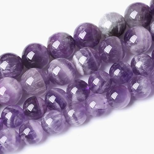 5A Qualität Naturstein Blaue Tigerauge Perle Runde lose Perle 6 8 10 12mm für Schmuckherstellung DIY Charm Armband 15" Großhandel-Dream Line Amethyst-14,0mm 27 bis 28Stk von LEPIZ