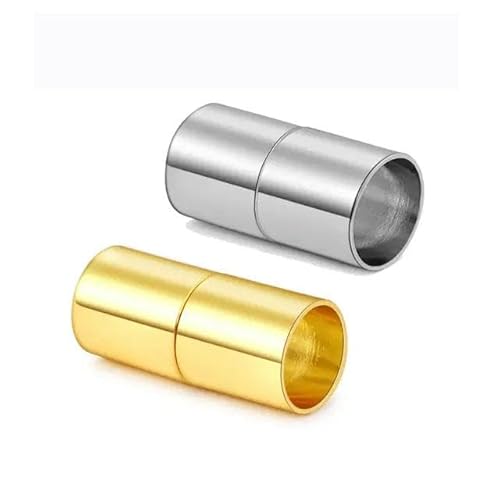 6–10 Stück/Los goldene Magnetverschlüsse, passend für 3, 4, 5, 6, 7, 8, 10, 12, 14, 15 mm Lederband-Armbandverbinder zur DIY-Schmuckherstellung, Halbgold/Silber, 10 Stück x 10 mm von LEPIZ